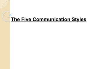 The Five Communication Styles Explained | PPT