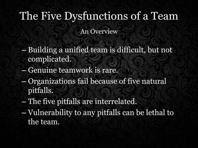 The five dysfunctions of a team | PPTX
