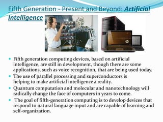 Examples Of Fifth Generation Computers