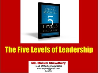 The Five Levels of Leadership
Md. Masum Chowdhury
Head of Marketing & Sales
masum.pha@gmail.com
Asiatic
 