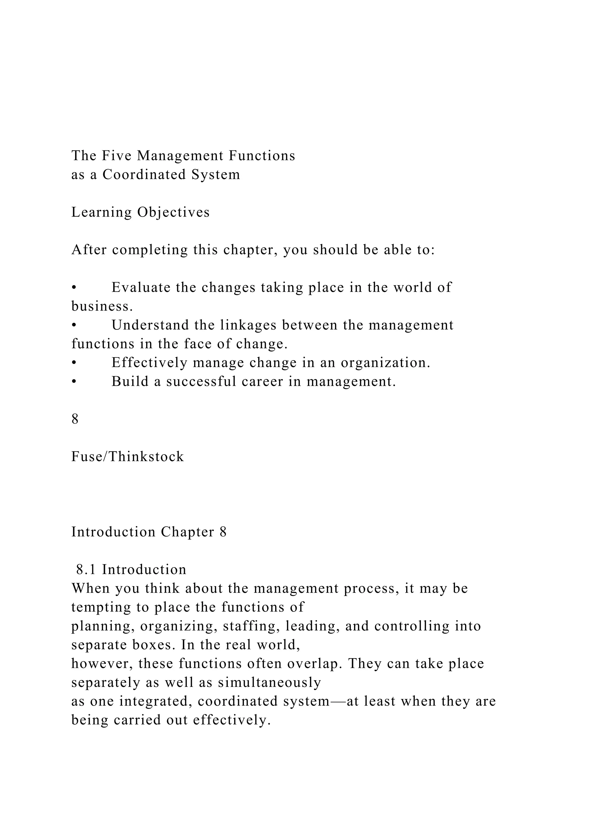 The Five Management Functions