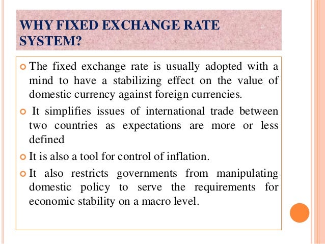 fixed exchange rates fixed exchange rates