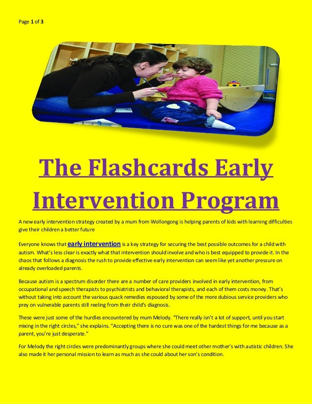 Early Autism Diagnosis Key To Effective >> The Flashcards Early Intervention Program Early Autism Diagnosis Key To Effective >> The Flashcards Early Intervention Program