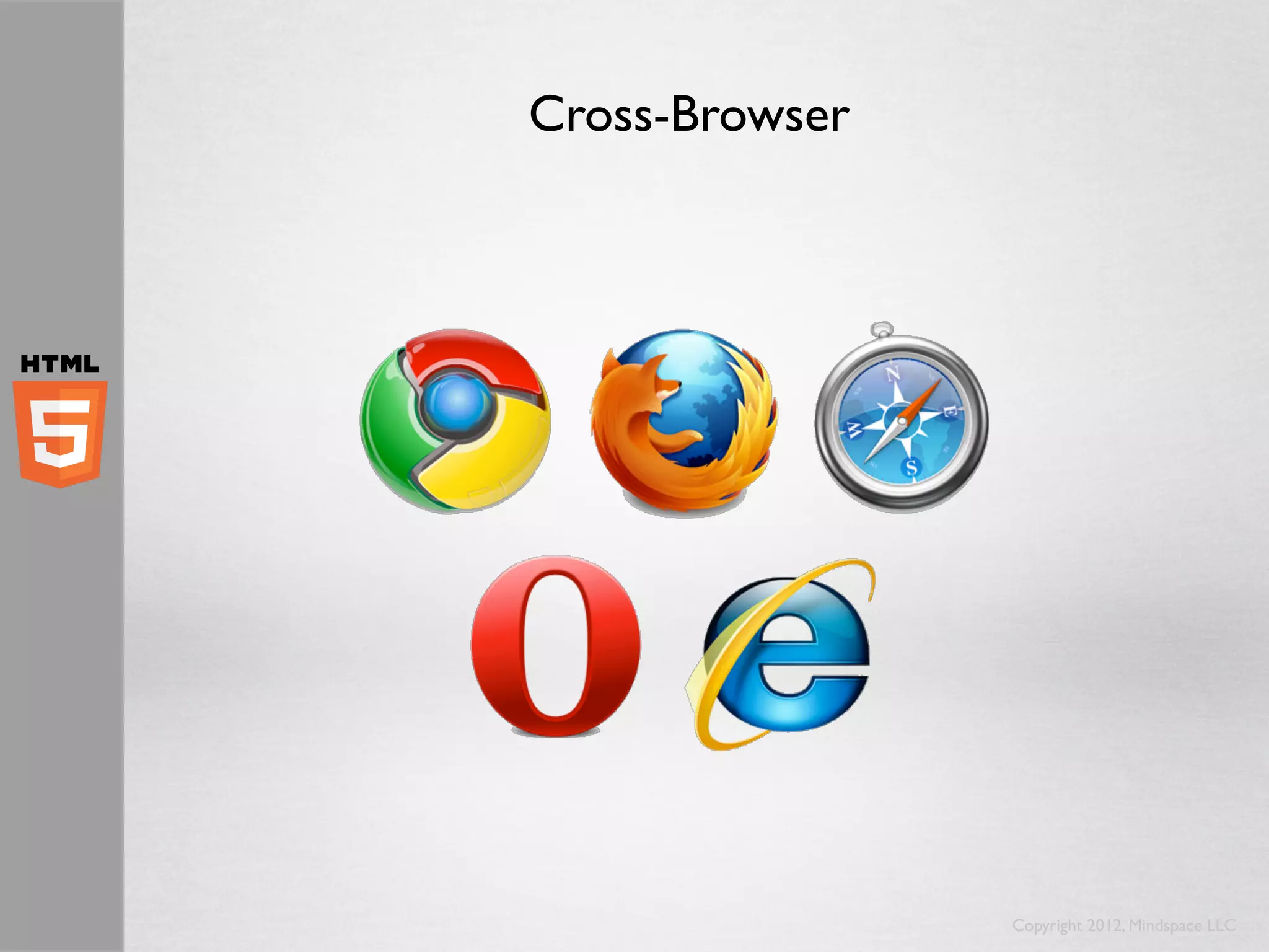 Cross-Browser




                Copyright 2012, Mindspace LLC
 