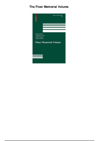 The Floer Memorial Volume
 
