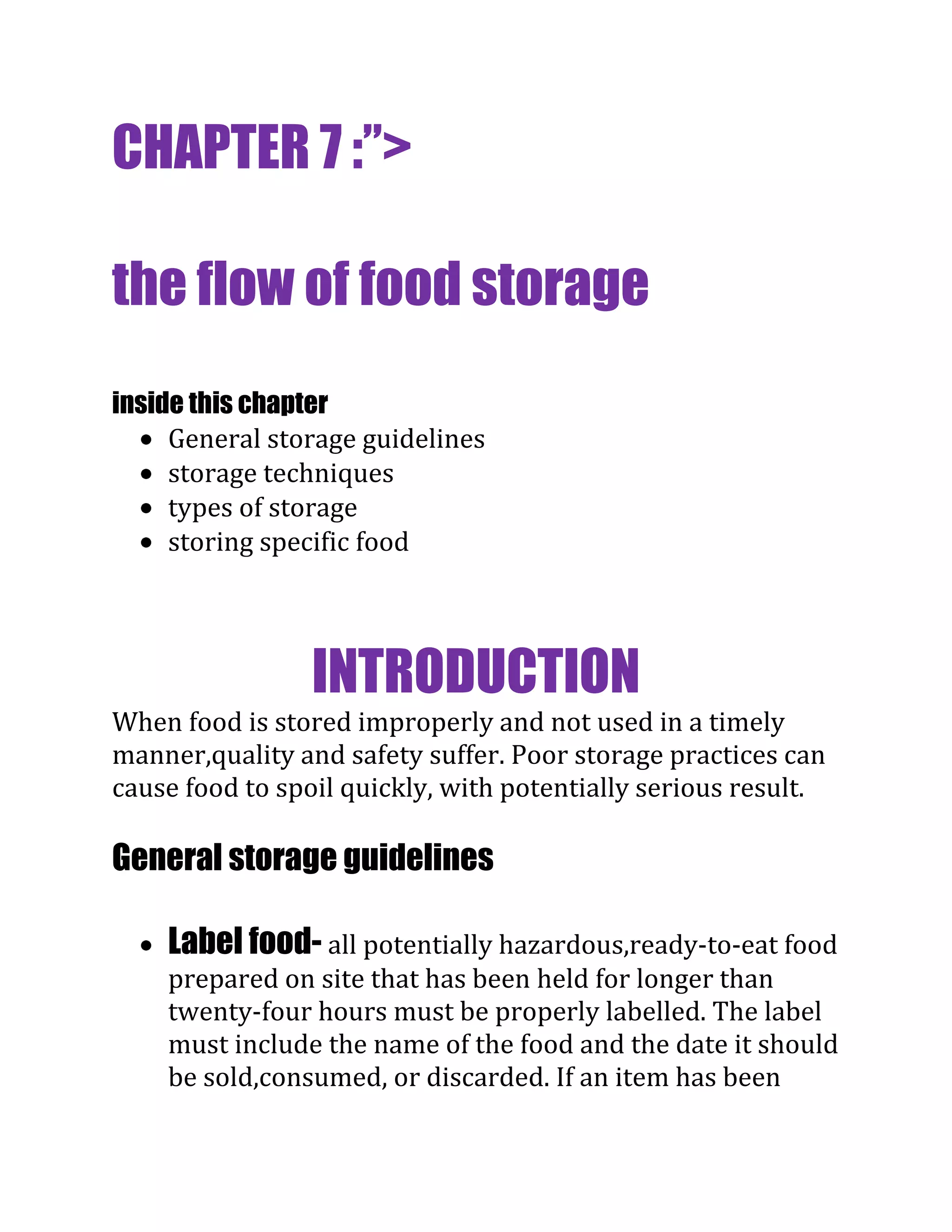The flow of food storage 1 PDF