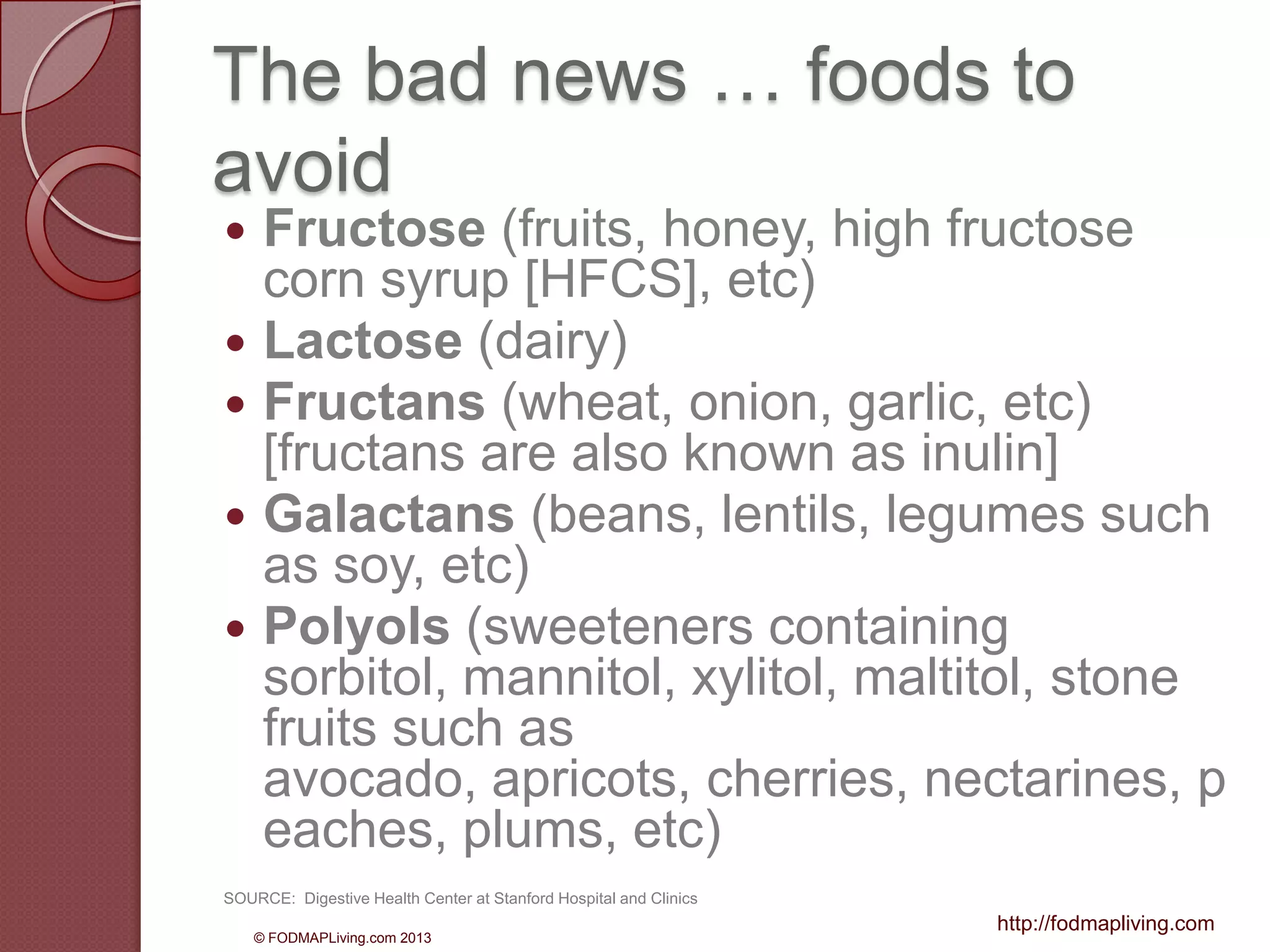 The fodmap diet: promoting gastrointestinal health with diet | PPTX - Sorbitol And Fructooligosaccharides Foods To Avoid