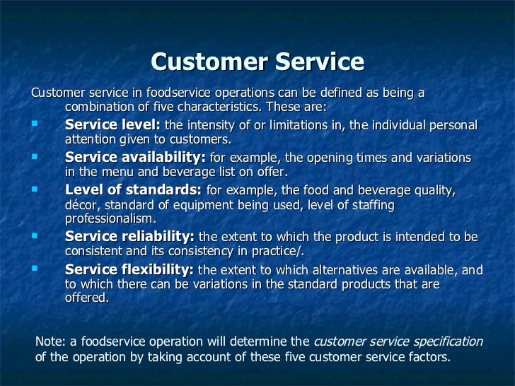 The foodservice industry