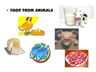 • Food from animals
 