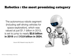 Robotics : the most promising category

The autonomous robots segment
(including self-driving vehicles for
space explorati...