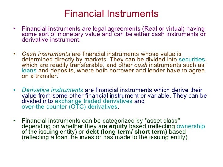 Foreign exchange instruments