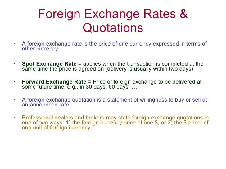 The Foreign Exchange Market - 