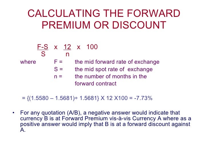 The forex market consists of spot forward and discount markets