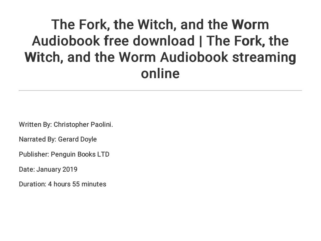 the fork the witch and the worm the fork the witch and the worm