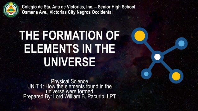 The Formation Of Elements In The Universe Pptx Space And Astronomy