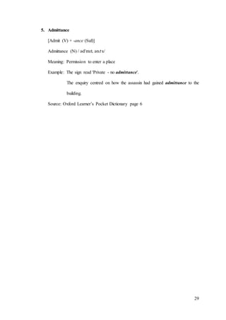 The formation of english words through derivation | DOCX