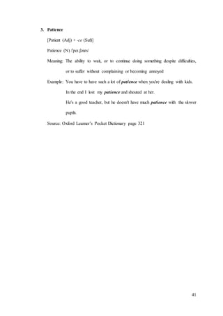The formation of english words through derivation | DOCX