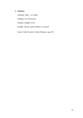 The formation of english words through derivation | DOCX