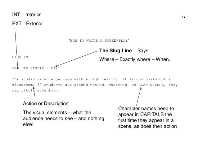 the format of a screenplay