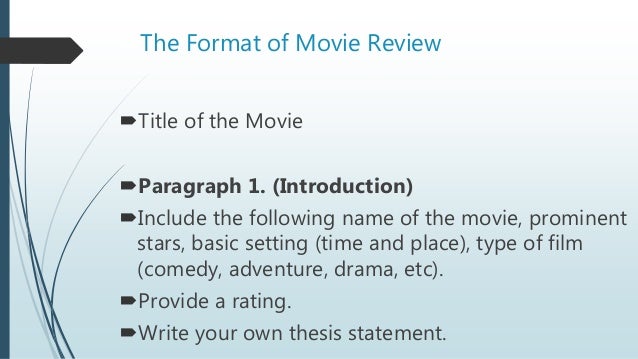 thesis on film review