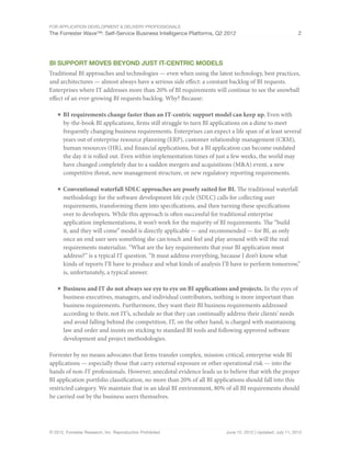 The Forrester Wave of Self Service BI Platforms | PDF