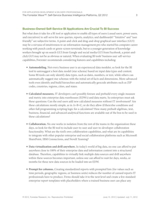 The Forrester Wave of Self Service BI Platforms | PDF