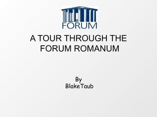 A TOUR THROUGH THE
FORUM ROMANUM

By
BlakeTaub

 