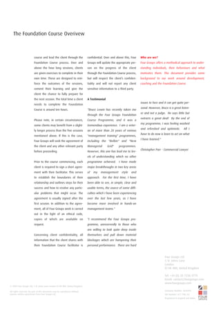 The Foundation Course Overview - Four Groups | PDF