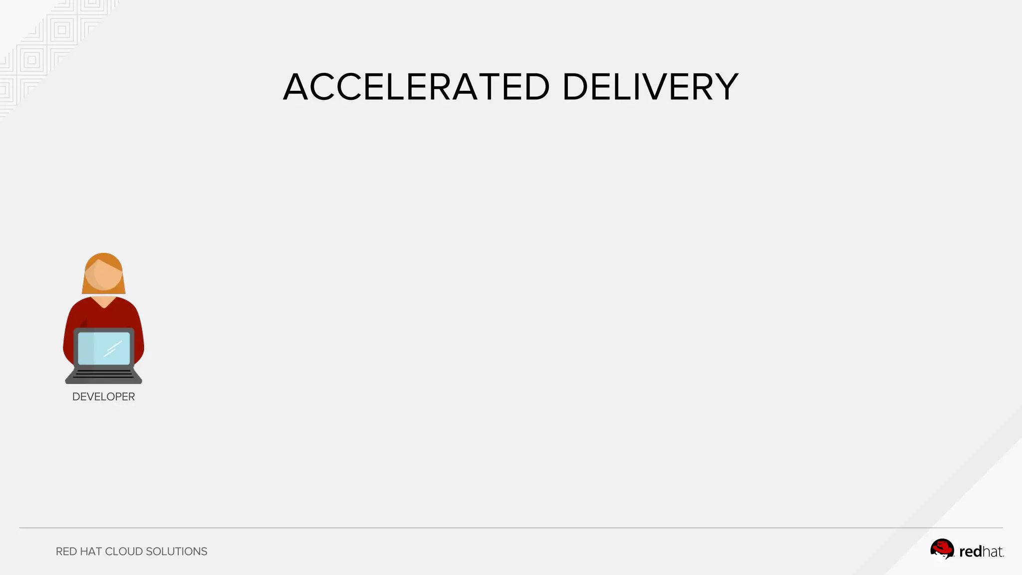 RED HAT CLOUD SOLUTIONS
ACCELERATED DELIVERY
DEVELOPER
 