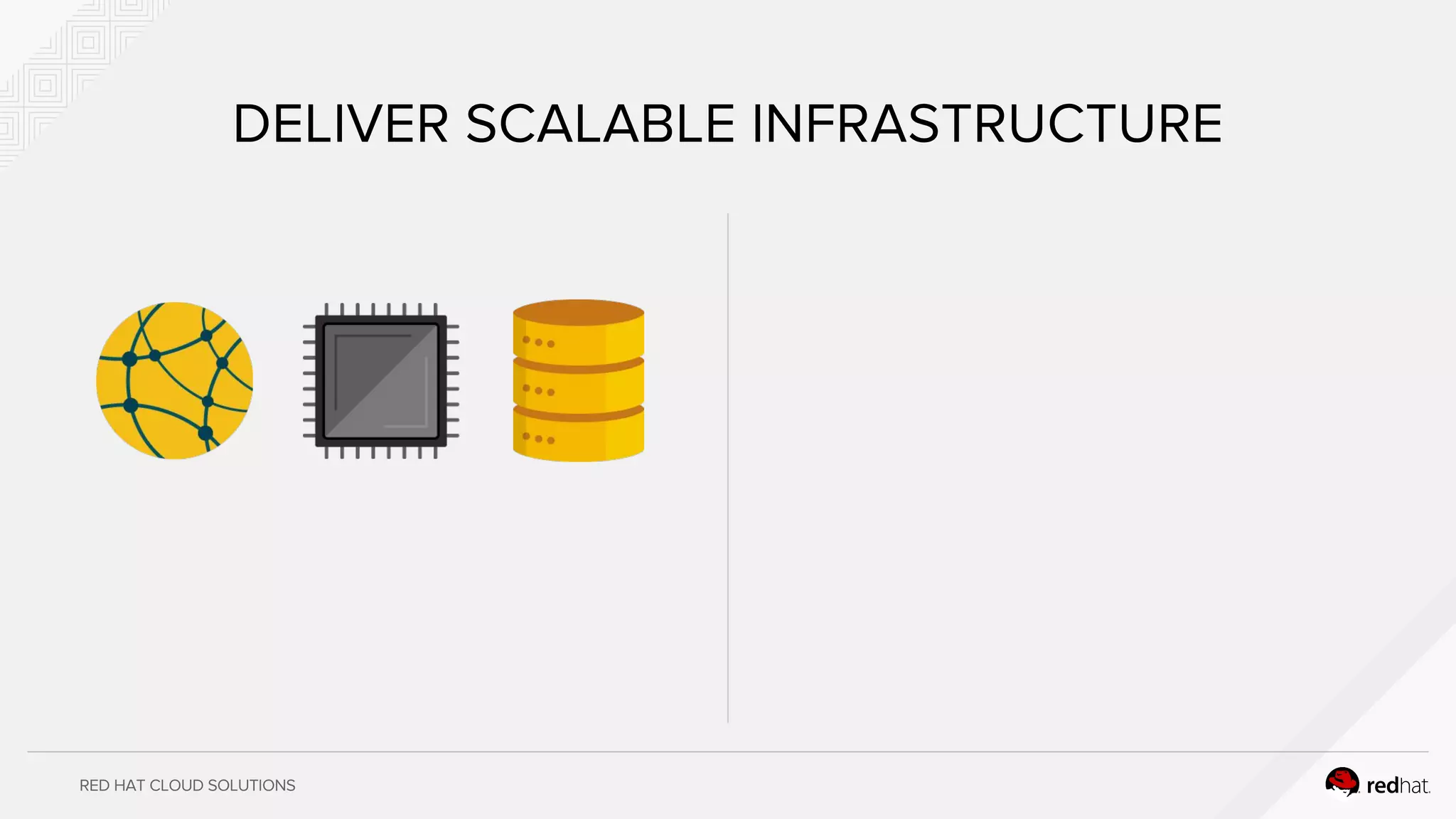 RED HAT CLOUD SOLUTIONS
DELIVER SCALABLE INFRASTRUCTURE
 