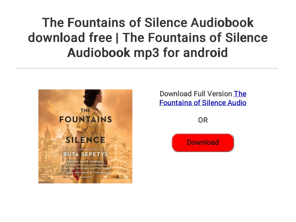 the fountains of silence book the fountains of silence book