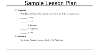 Sample Lesson Plan
 