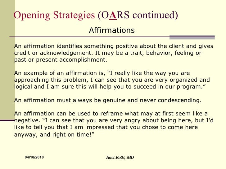 Motivational Interviewing by Ravi Kolli,MD