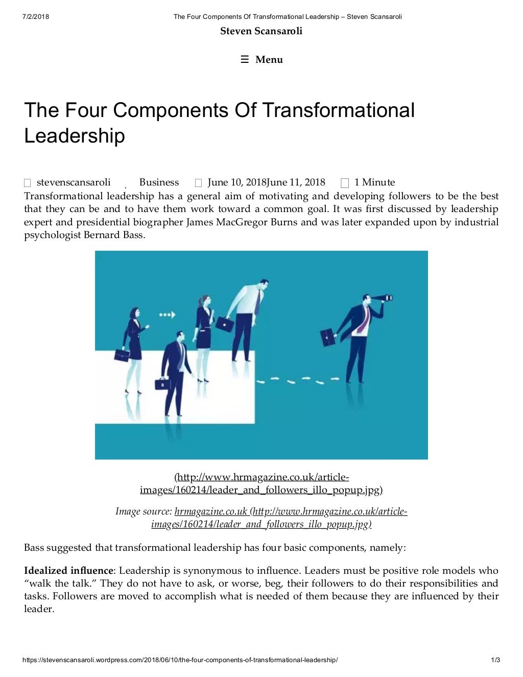 Four Components Of Transformational Leadership – CSKOQ