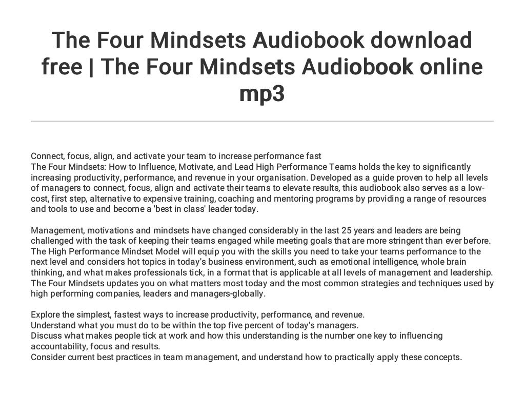 Mindsets Mindsets