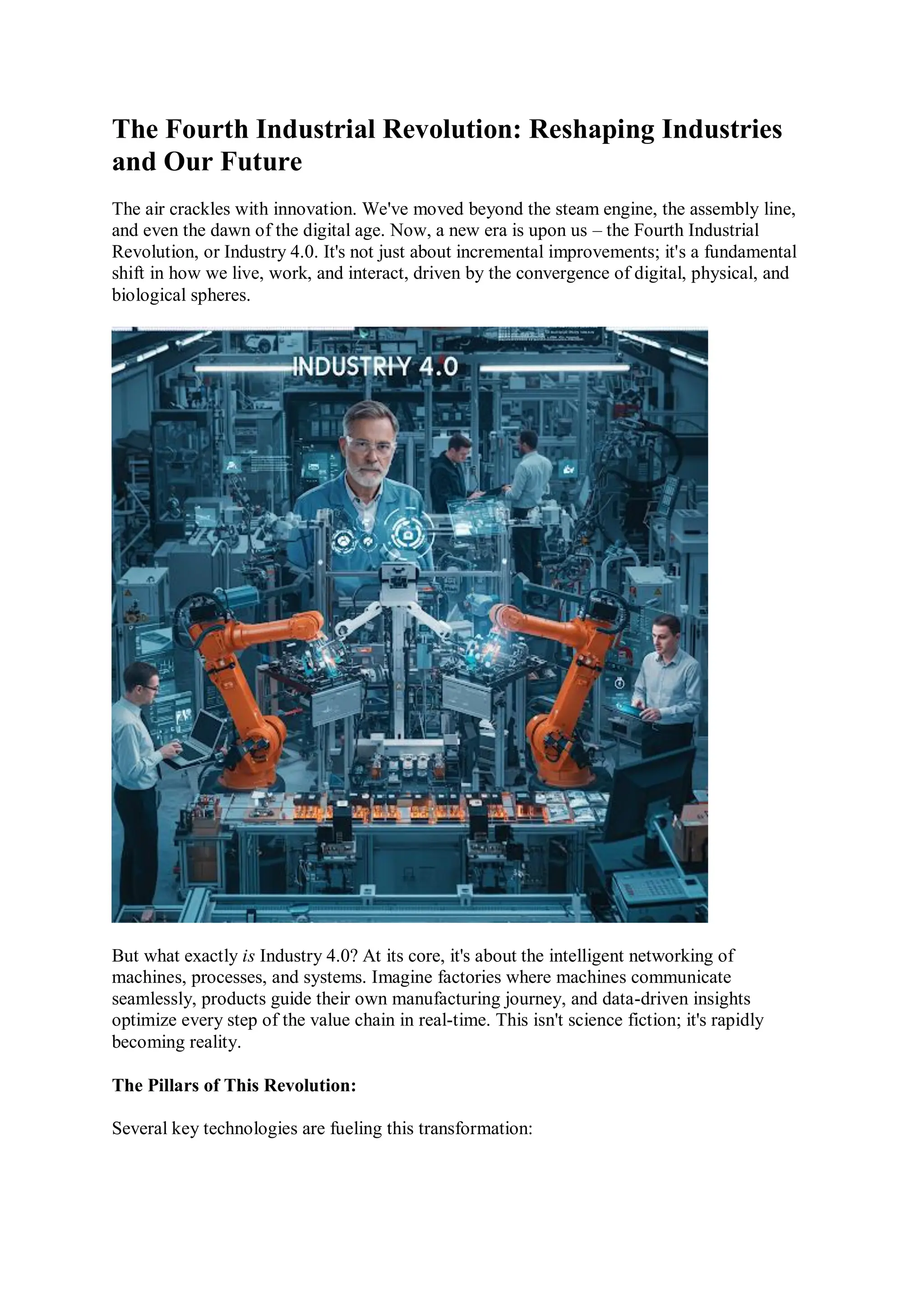 Industry 4.0 The Fourth Industrial Revolution Explained | PDF