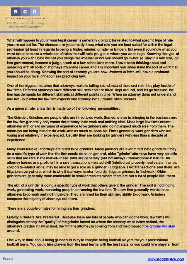 The Four Types of Attorneys The Finder, Minder, Binder and Grinder