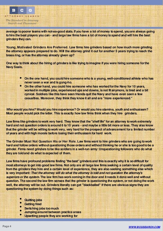 The Four Types of Attorneys The Finder, Minder, Binder and Grinder