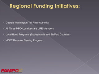  	Congestion will increase on the region’s  	most important transportation corridors