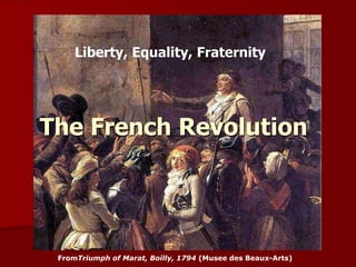 Liberty, Equality, Fraternity




The French Revolution




 FromTriumph of Marat, Boilly, 1794 (Musee des Beaux-Arts)
 