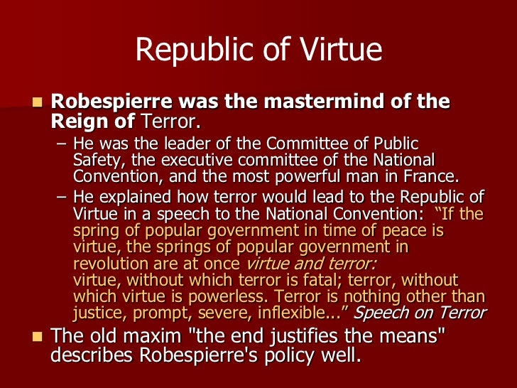 Robespierre's republic of virtue?