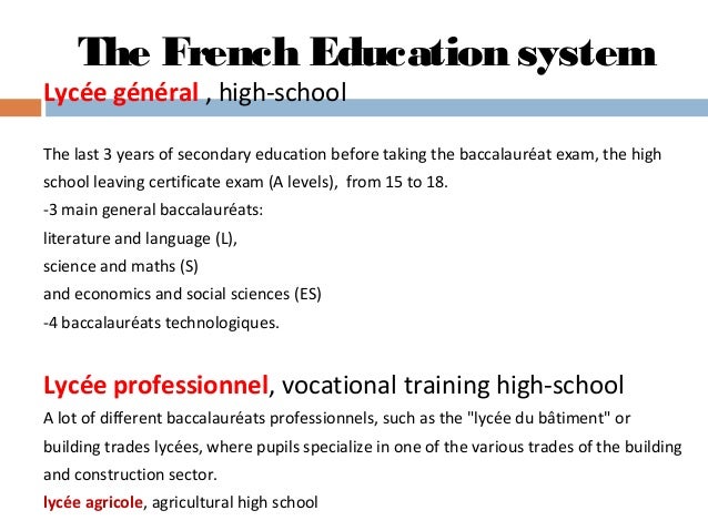 the french school system sd french education system
