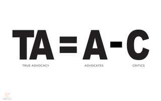 TA = A - C
TRUE ADVOCACY   ADVOCATES   CRITICS
 