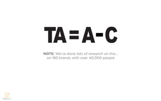 TA = A - C
NOTE: We’ve done lots of research on this...
 on 180 brands with over 40,000 people
 