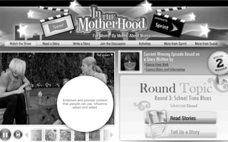 Entertain and provide content
that people can use, inﬂuence,
      adopt and adapt.
 