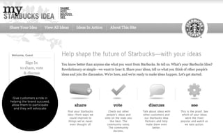 Give customers a role in
helping the brand succeed,
 allow them to participate
  and they will advocate
 