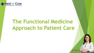 The Functional Medicine
Approach to Patient Care
Dr. Meena
MD-ABOM, ABIM
 