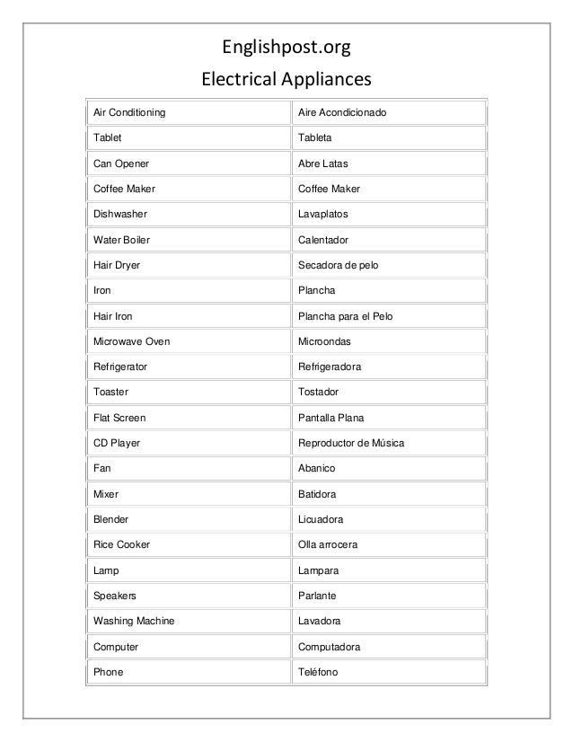 The function of electrical appliances