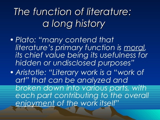 function of literature in essay