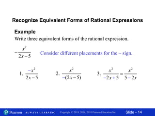 Section 14.1 The fundamental property of rational expressions | PPT